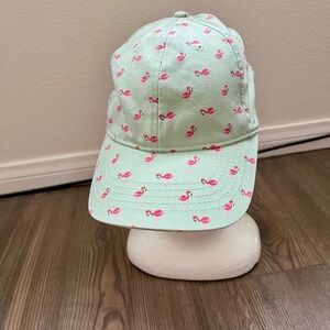 Mint Green Flamingo Print Cap